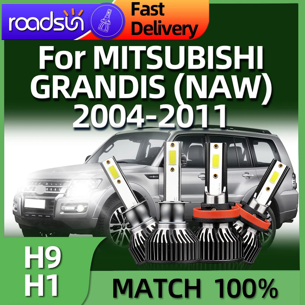 LED Car Headlight 30000LM H1 H9 H11 Lights Bulbs Kit For MITSUBISHI GRANDIS (NAW) 2004 200