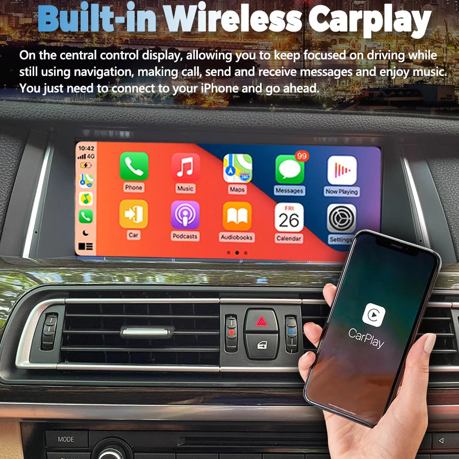 Android 13 Auto Wireless CarPlay For BMW 7 Series F01 F02 F03 F04 2009-2016 Car Multimedia | AUTOKITSHOP