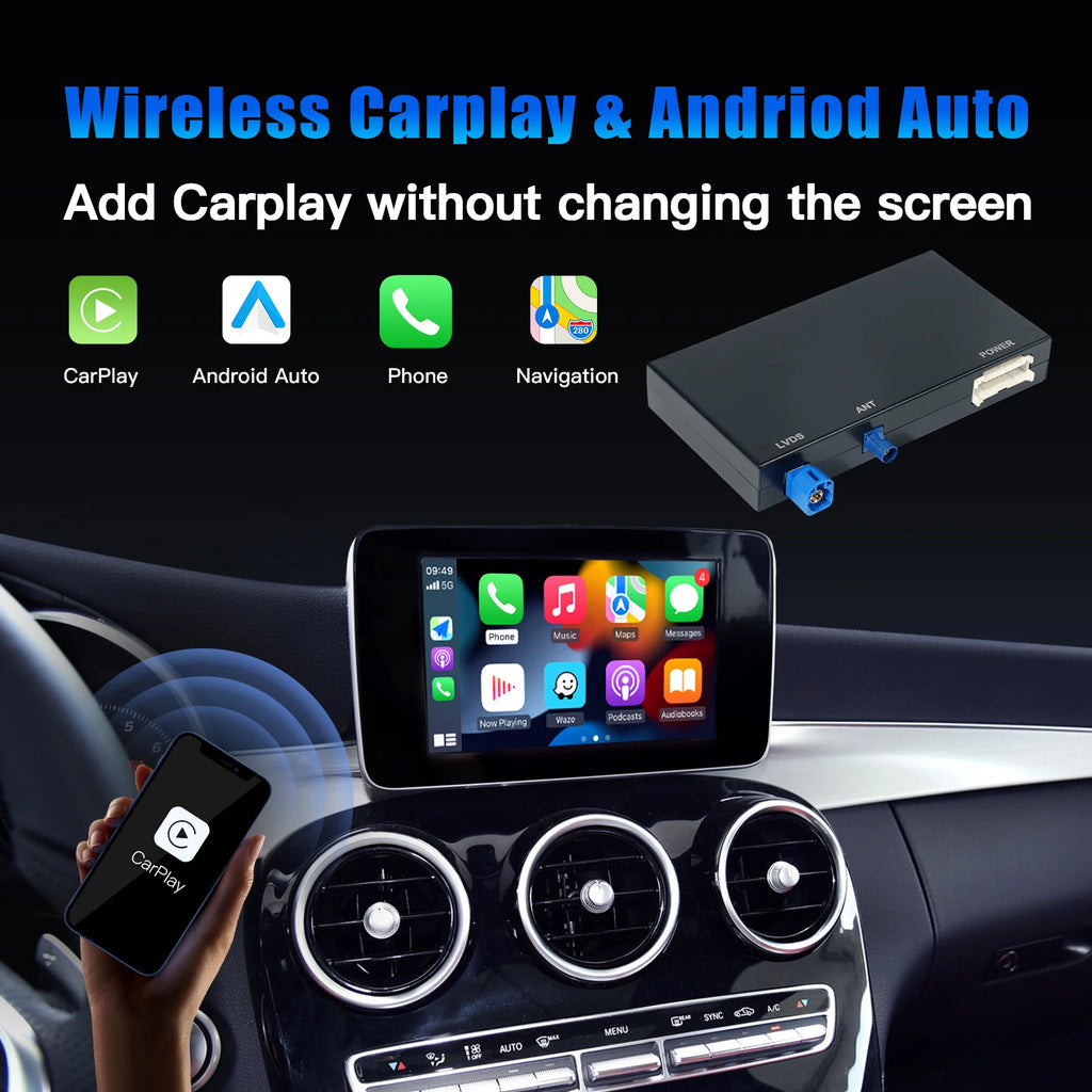 CARABC For Mercedes Benz NTG4.5 4.7 System A B C CLA CLS GLA GLK SLK ML GL Wireless CarPla