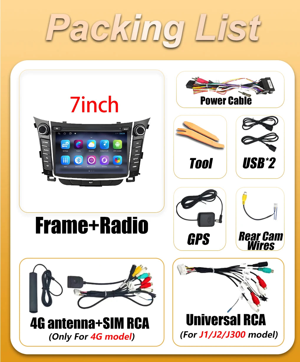 Android 16 Auto Car Radio For Hyundai I30 GD Elantra GT 2012 2013 2014 2015 2016 2017 Carp | AUTOKITSHOP