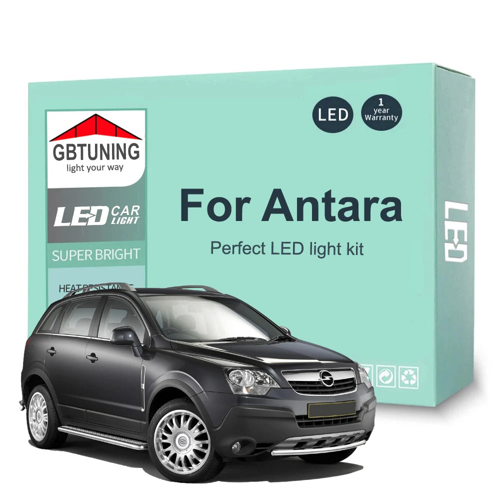 15-Piece LED Interior Light Kit for Vauxhall Opel Antara 2006-2010 - Canbus Dome Map Door Trunk Bulbs | AUTOKITSHOP