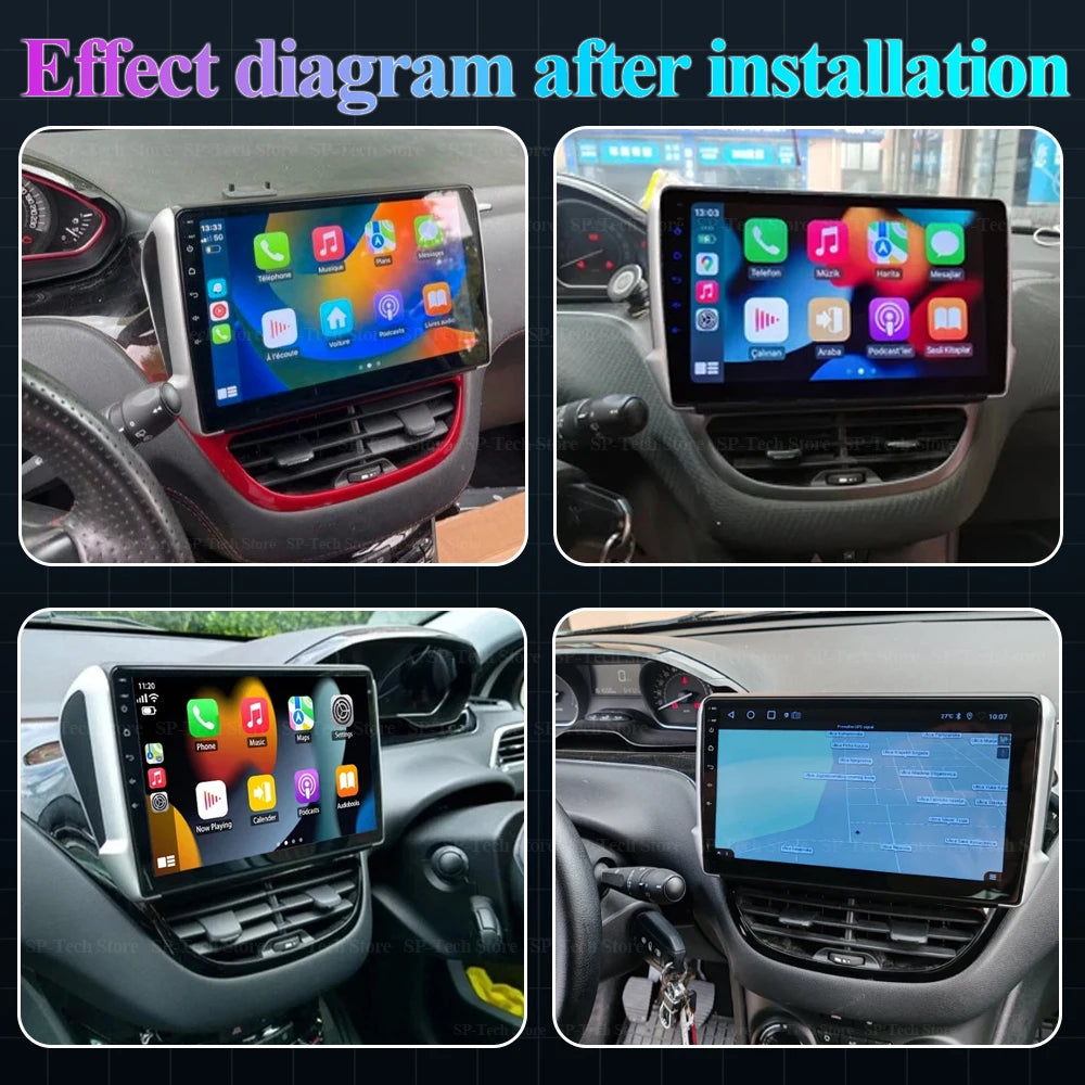 Android Gps Car Radio For Peugeot 2008 208 Series 2012 2013 2014 - 2018 Gps Multimedia Vid | AUTOKITSHOP