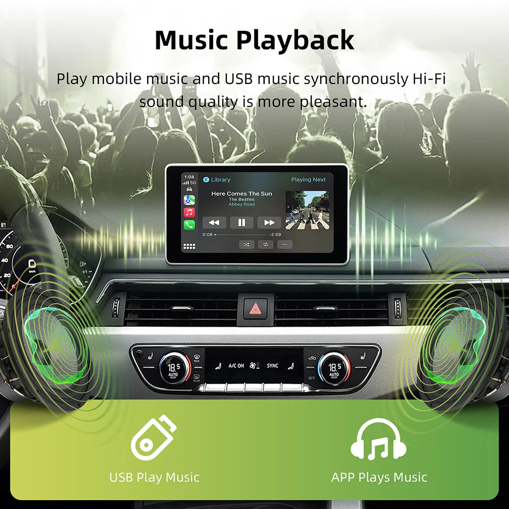 Wireless Carplay Module For AUDI A4, A5,Q5 2008-2018,6.5"/7"Screen with MMI 3G Platform Wi