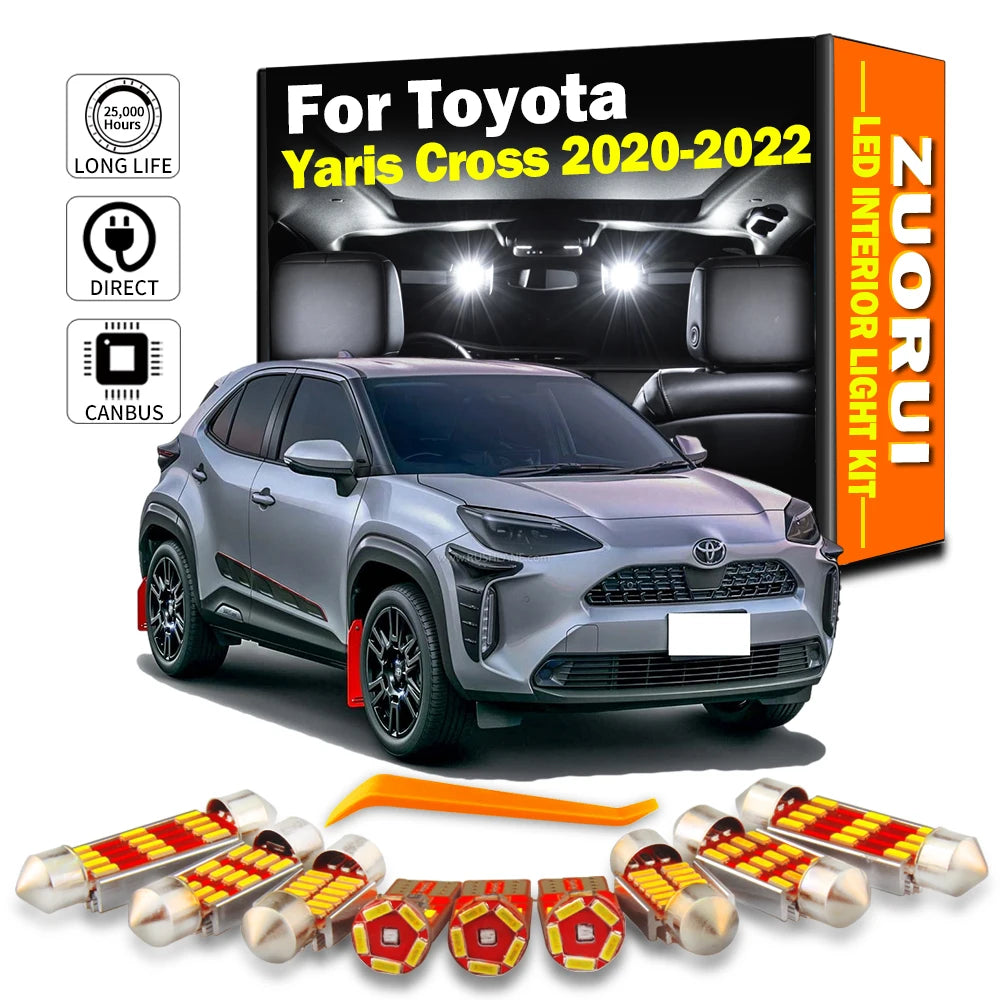11-Piece LED Interior Light Kit for Toyota Yaris Cross - Canbus Error-Free Bulbs | AUTOKITSHOP