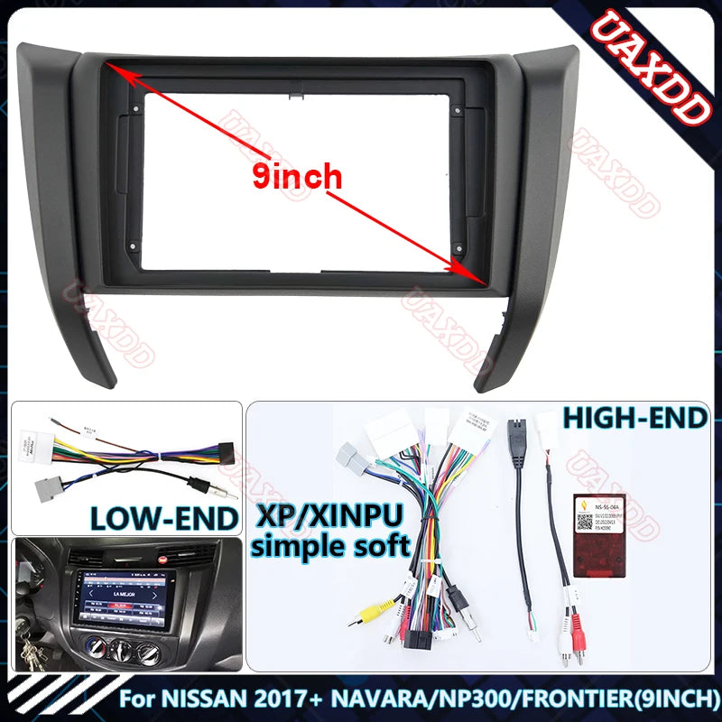 For NISSAN 2017 NAVARA NP300 FRONTIER 9INCH Radio Android CD Harness Screens Accessories N