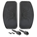 Black Front Driver Footpegs Floorboards Footrest For Honda Yamaha V-STAR XVS 400 Kawasaki Suzuki - Automotive LED Light