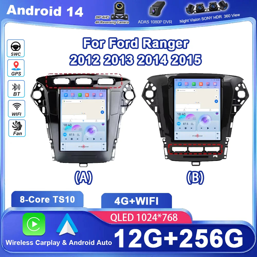 9.7 inch Android 15 For Ford Mondeo MK4 2011 - 2013 Car Radio Multimedia Video Player Navi