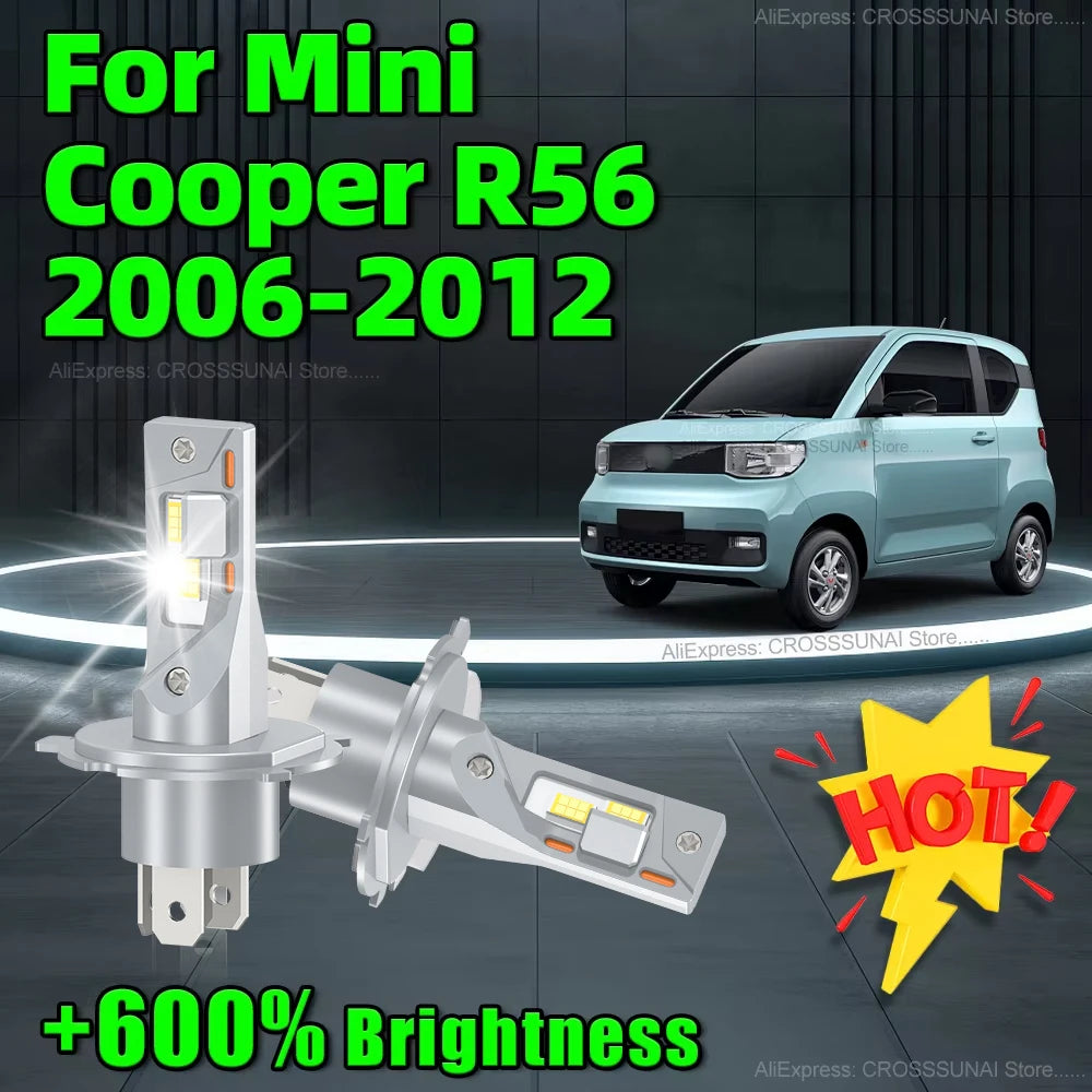 30000LM LED Car Headlight Bulb Wireless 6000K Auto Lamps Plug and Play For Mini Cooper R56