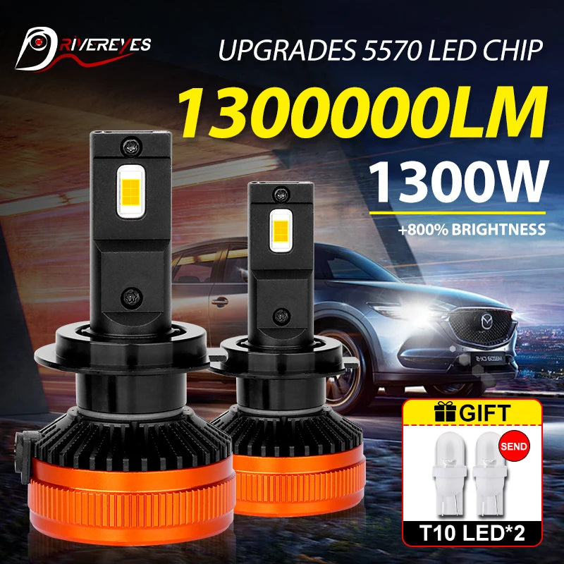 1/2/4PCS High Power H7 H1 H11 H4 Led Lights H8/H9 9005/HB3 9006/HB4 9012/HIR2 Led automoti