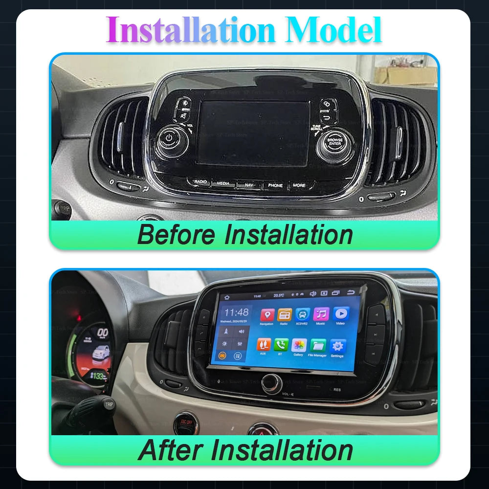 Android 16 For Fiat 500 2016-2019 Carplay Android Auto 5g Car Radio Multimedia Video Playe | AUTOKITSHOP