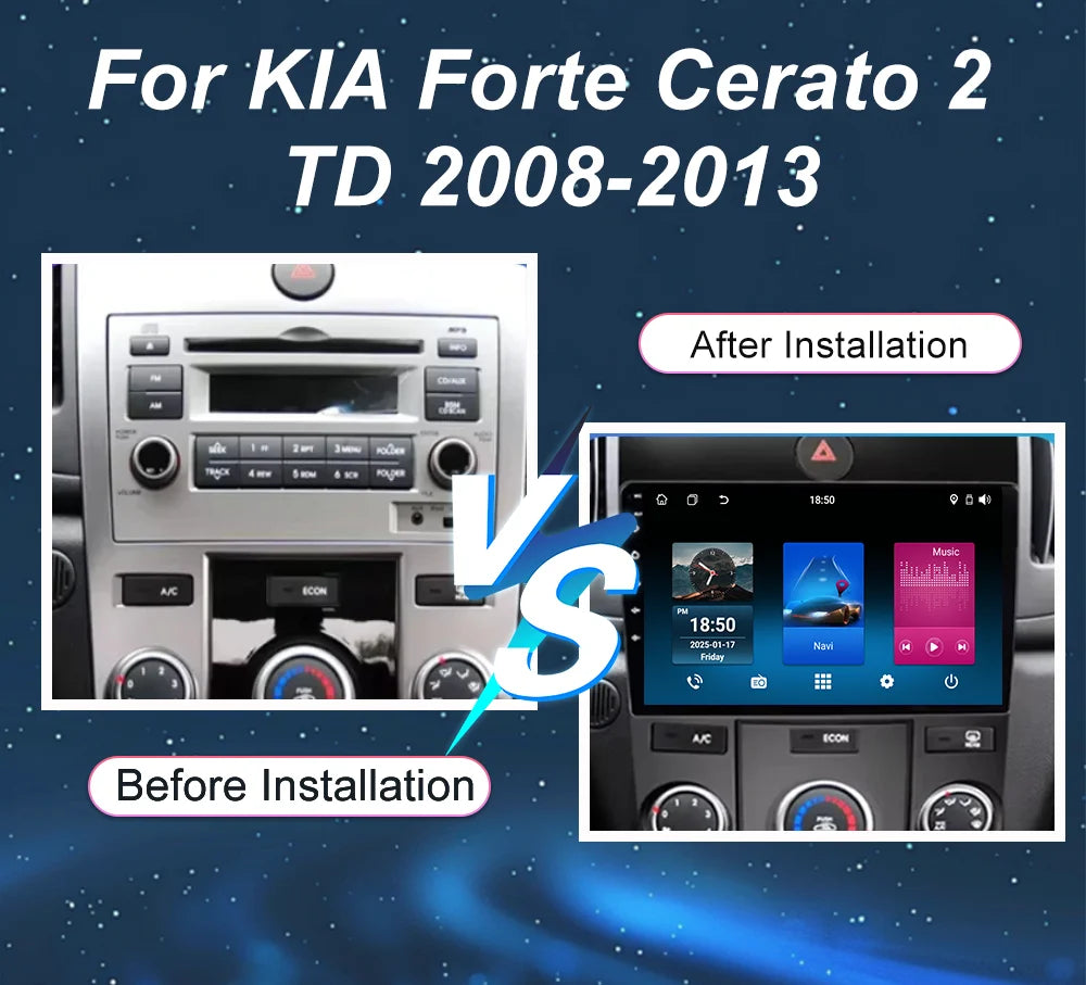 Car Android GPS Navigation For KIA Forte Cerato 2 TD 2008-2013 Auto Radio Stereo Multimidi