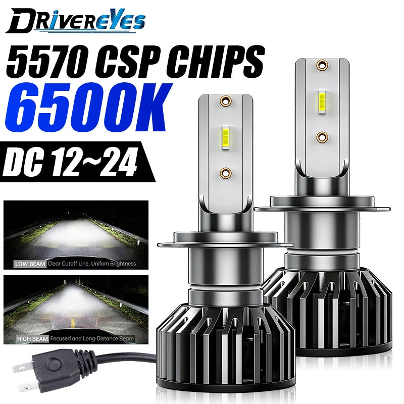 H7 Led Headlight 12V H4 H11 H1 H8 H9 HB3 9005 HB4 9006 Canbus 5570 CSP Chip Turbo Fog Ligh
