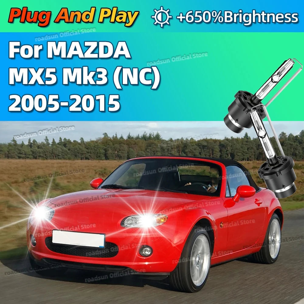 Xenon 35W 6000K White Car HID Headlight Replace Light Bulbs For MAZDA MX5 Mk3 NC 2005-2015
