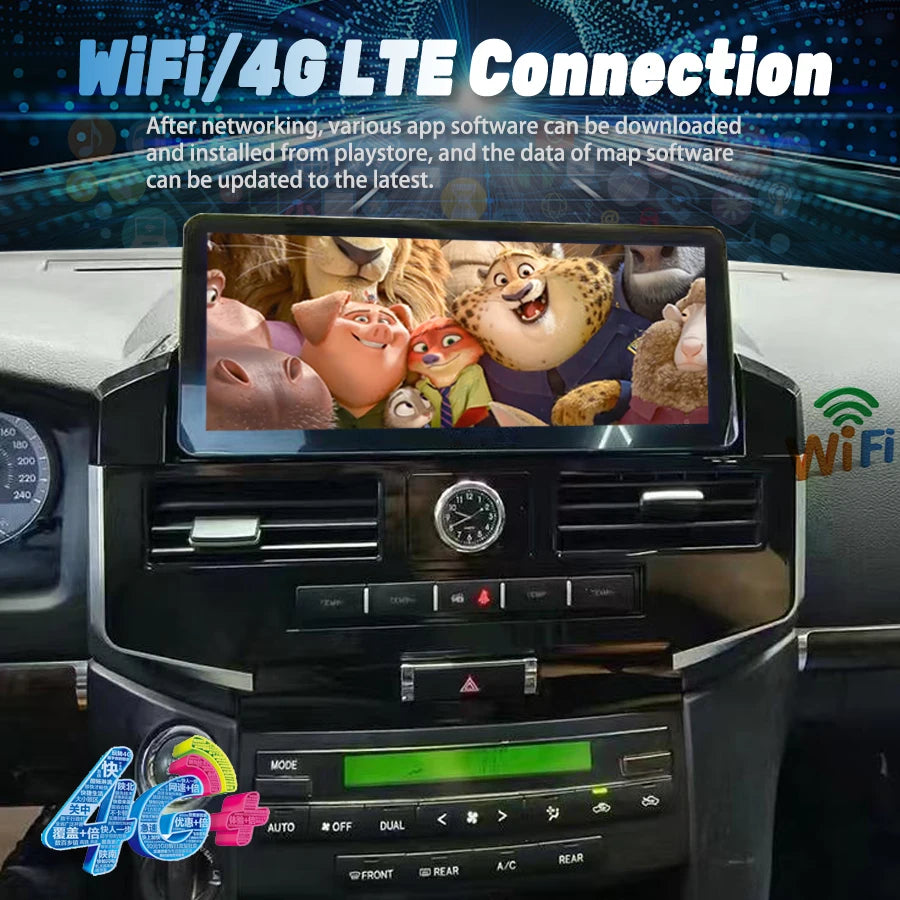 Android 15 For Toyota Land Cruiser 200 2008-2020 LC200 LC300 VX-R Stereo Car Multimedia Pl