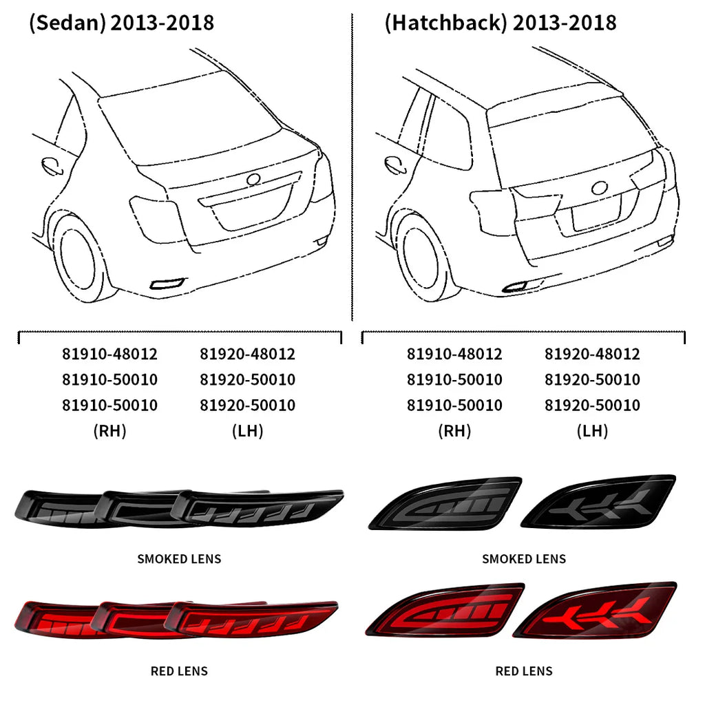 For Toyota Corolla Axio Fielder Sedan Hatchback 2007 2008-2015 2016 2017 2018 LED Rear Bum | AUTOKITSHOP