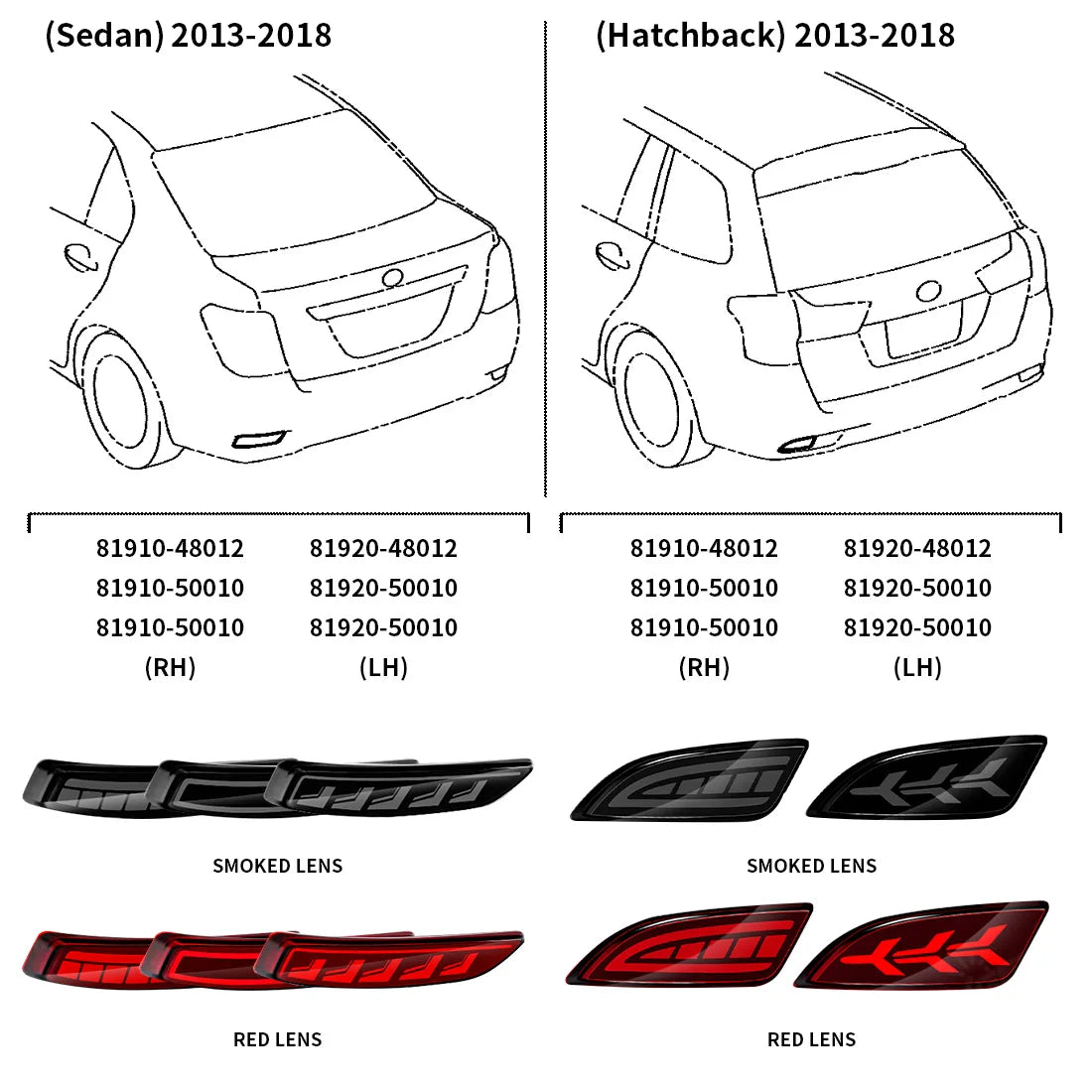 For Toyota Corolla Axio Fielder Sedan Hatchback 2007 2008-2015 2016 2017 2018 LED Rear Bum | AUTOKITSHOP