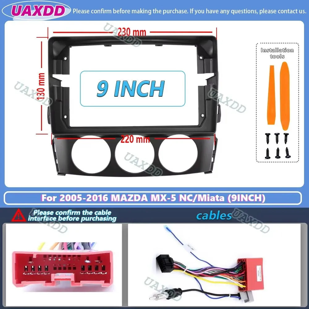 Car Radio Fascias Frame For Mazda MX-5 MX5 MX 5 NC 2005-2016 9 inch 2 DIN Stereo Panel Har
