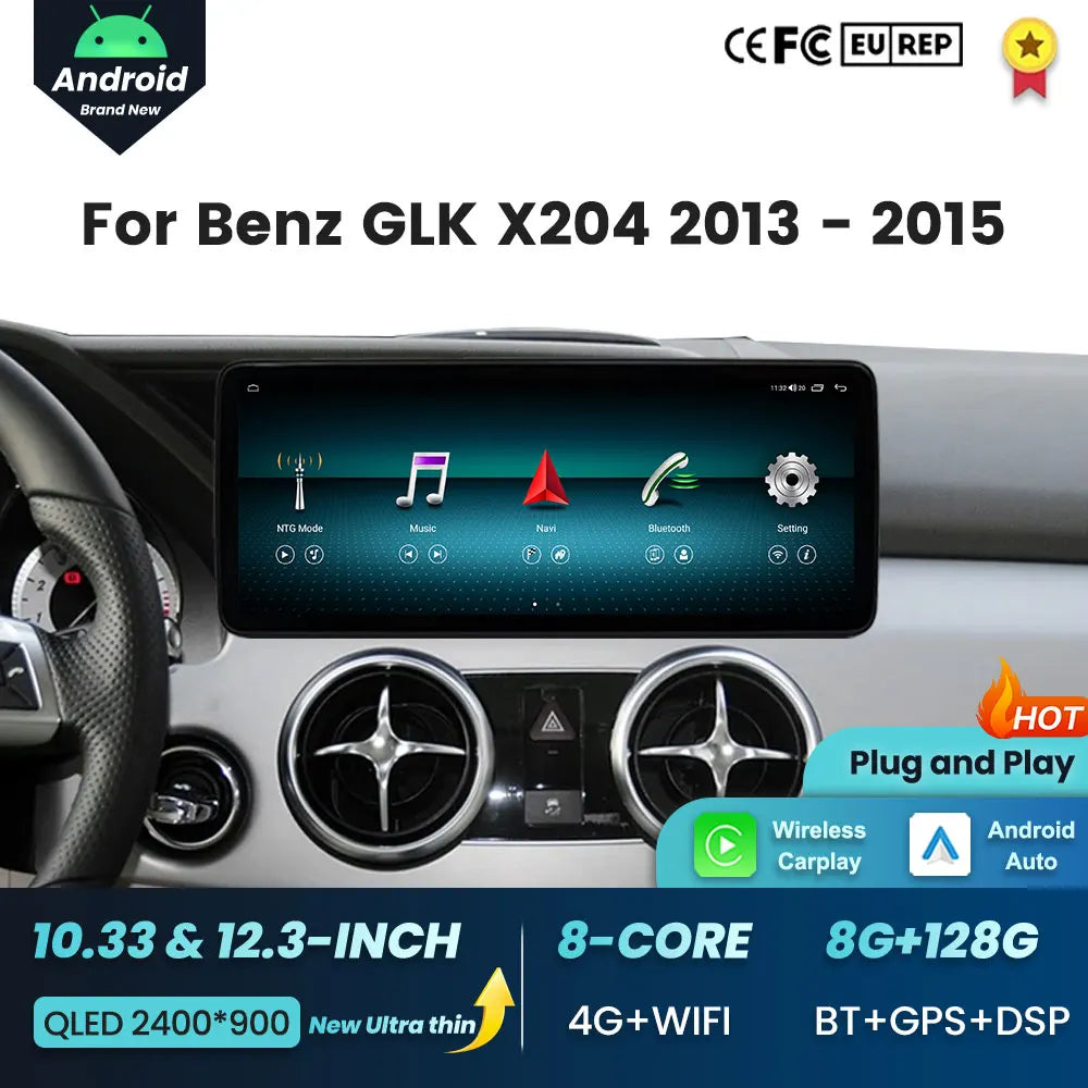 for Benz GLK X204 2013 - 2015 Car Multimedia Player Android System DSP Stereo BT Intellige | AUTOKITSHOP