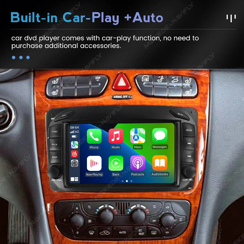For Mercedes Benz CLK W209 C209 W168 W203 W463 Vito Viano 1998-2006 Android 15 2 Din Car R
