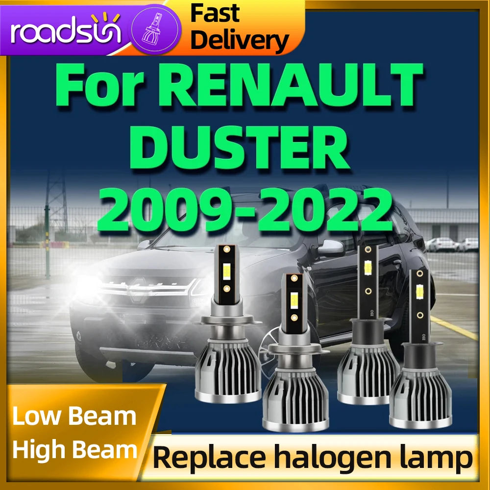 Roadsun 2/4Pcs 26000LM Car Haedlight H7 H1 LED Auto Light For RENAULT DUSTER 2009 2010 201