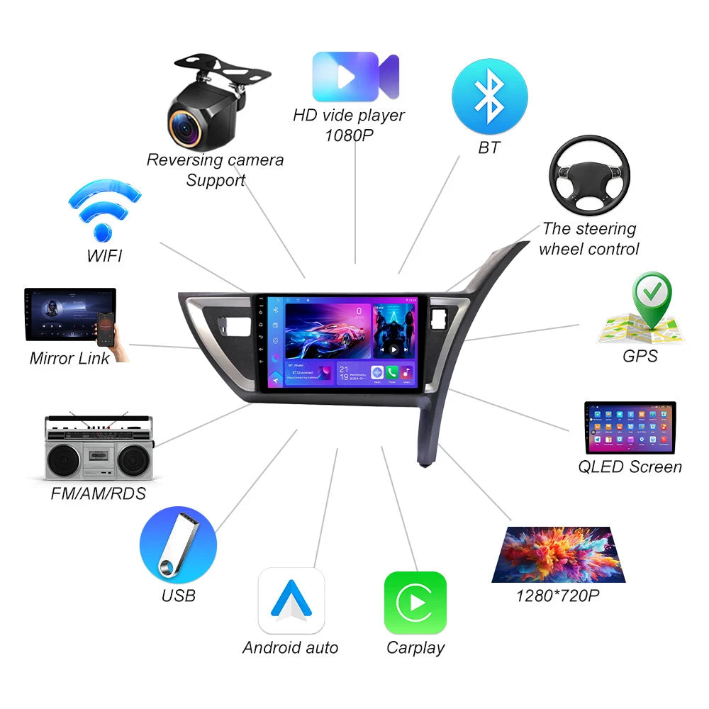 Android 16 For Toyota Auris 2 E180 2012-2015 Rhd Car Radio Carplay Multimedia Player Stere | AUTOKITSHOP