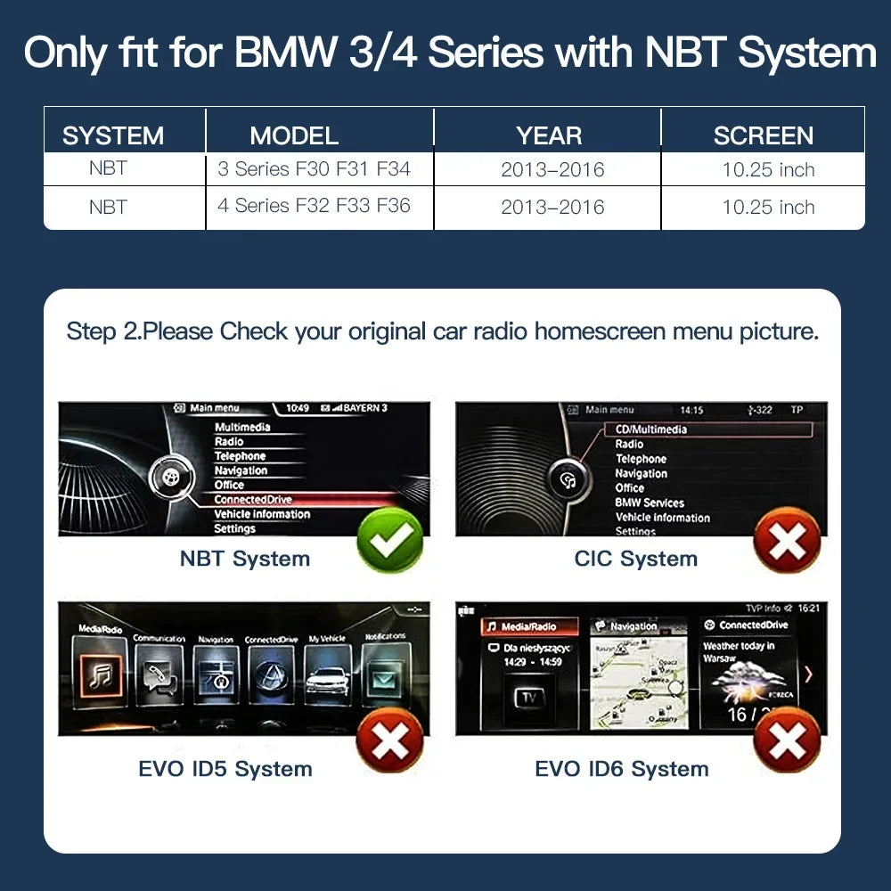 Wireless CarPlay and Android Auto 10.25 Inch Car Suitable for BMW 3 4 Series F30/F31/F32/F | AUTOKITSHOP