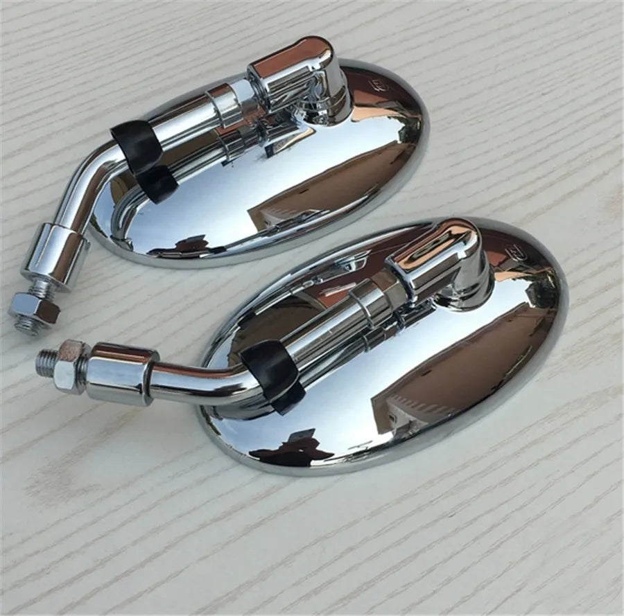 Universal Retro oval modified coffee short handle plating rearview mirror large field of v