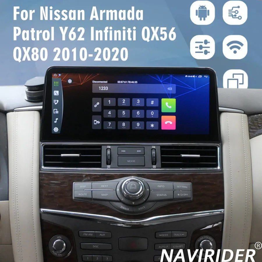 Multimedia Player For Nissan Patrol Y61 Y62 Infiniti QX80 QX56 2010-2020 12.3inch Android  | AUTOKITSHOP