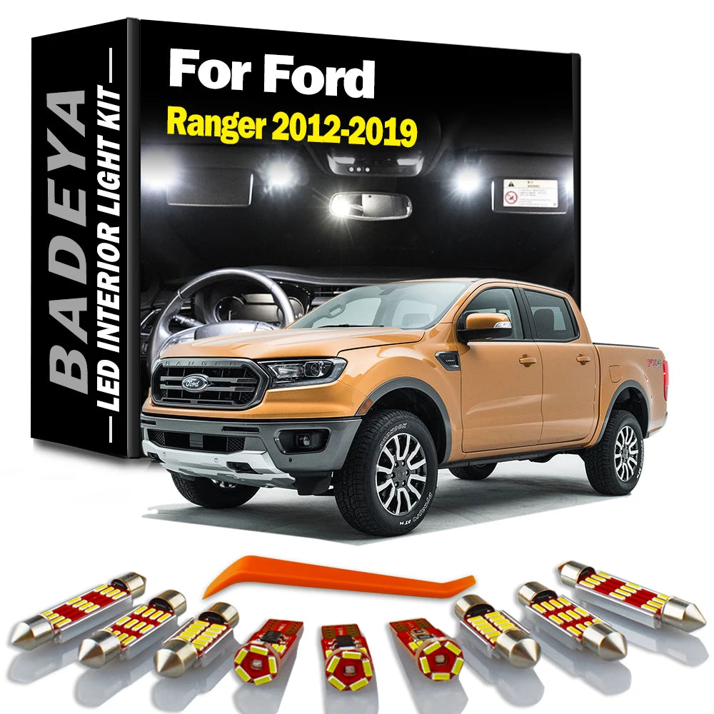 12-Piece LED Interior Light Kit for Ford - Canbus Error-Free Interior Bulbs