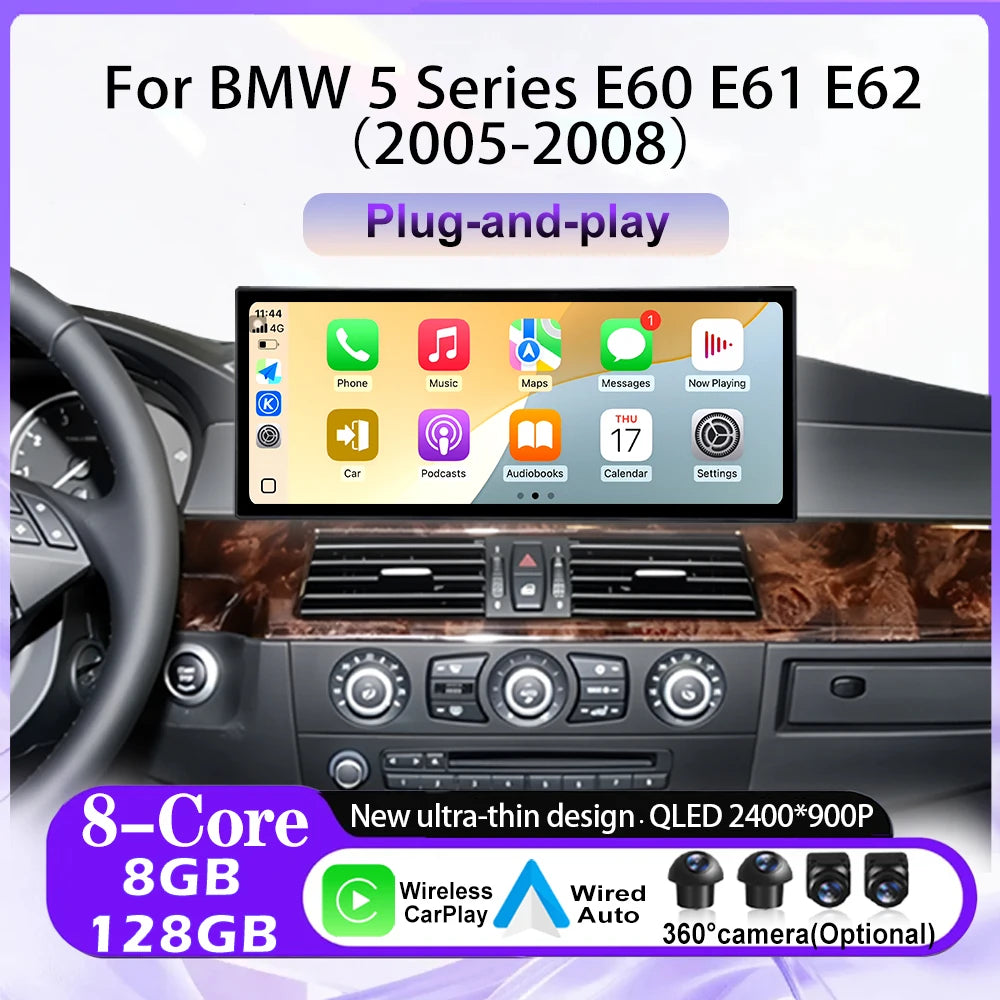 Wifi Car Radio GPS Navigation Android 16 Multimedia Player 4G For BMW 5 Series E60 E61 E62
