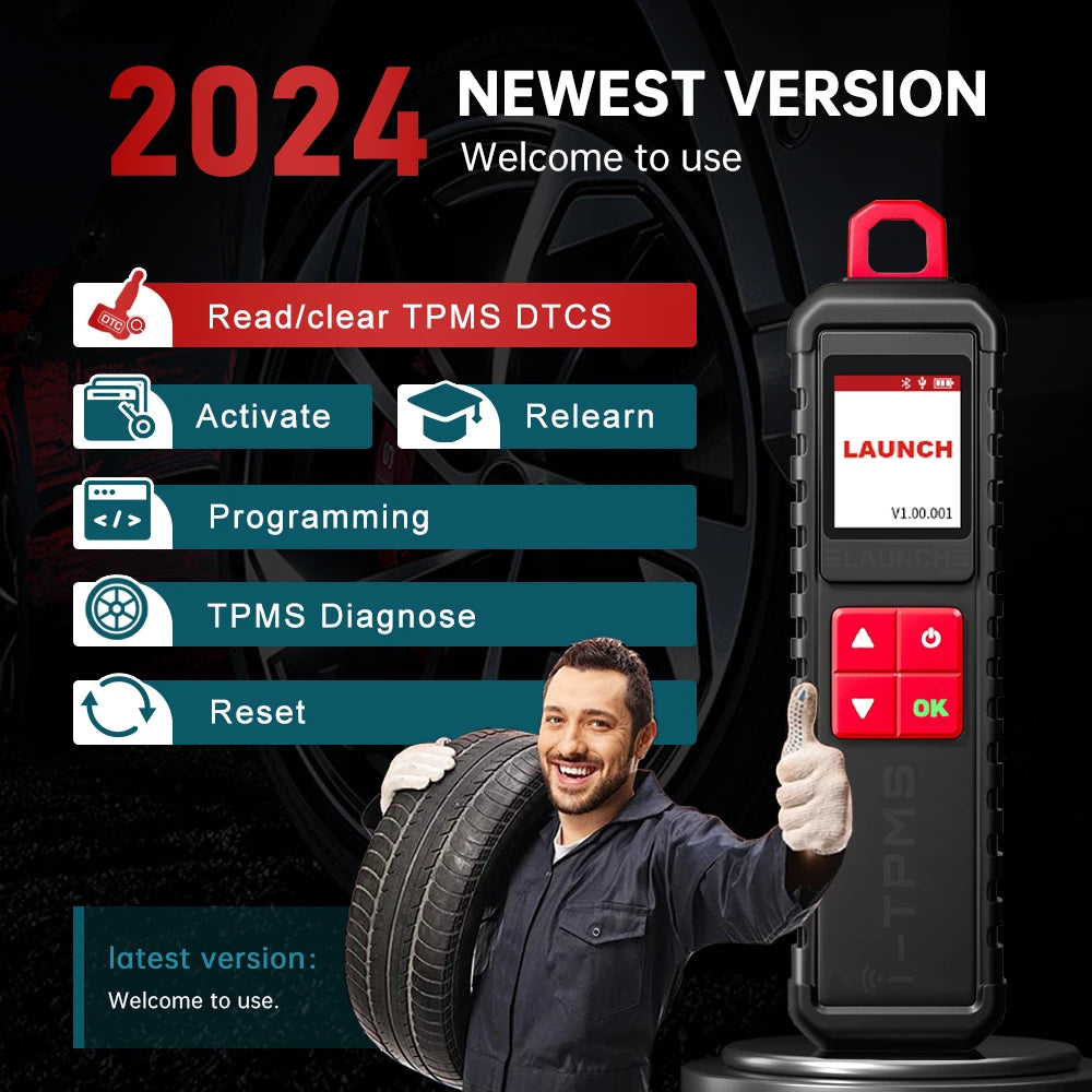 2025-LAUNCH X431 I-TPMS Car Tire Pressure Diagnostic Tool Relearn Active Program 315/433Mh