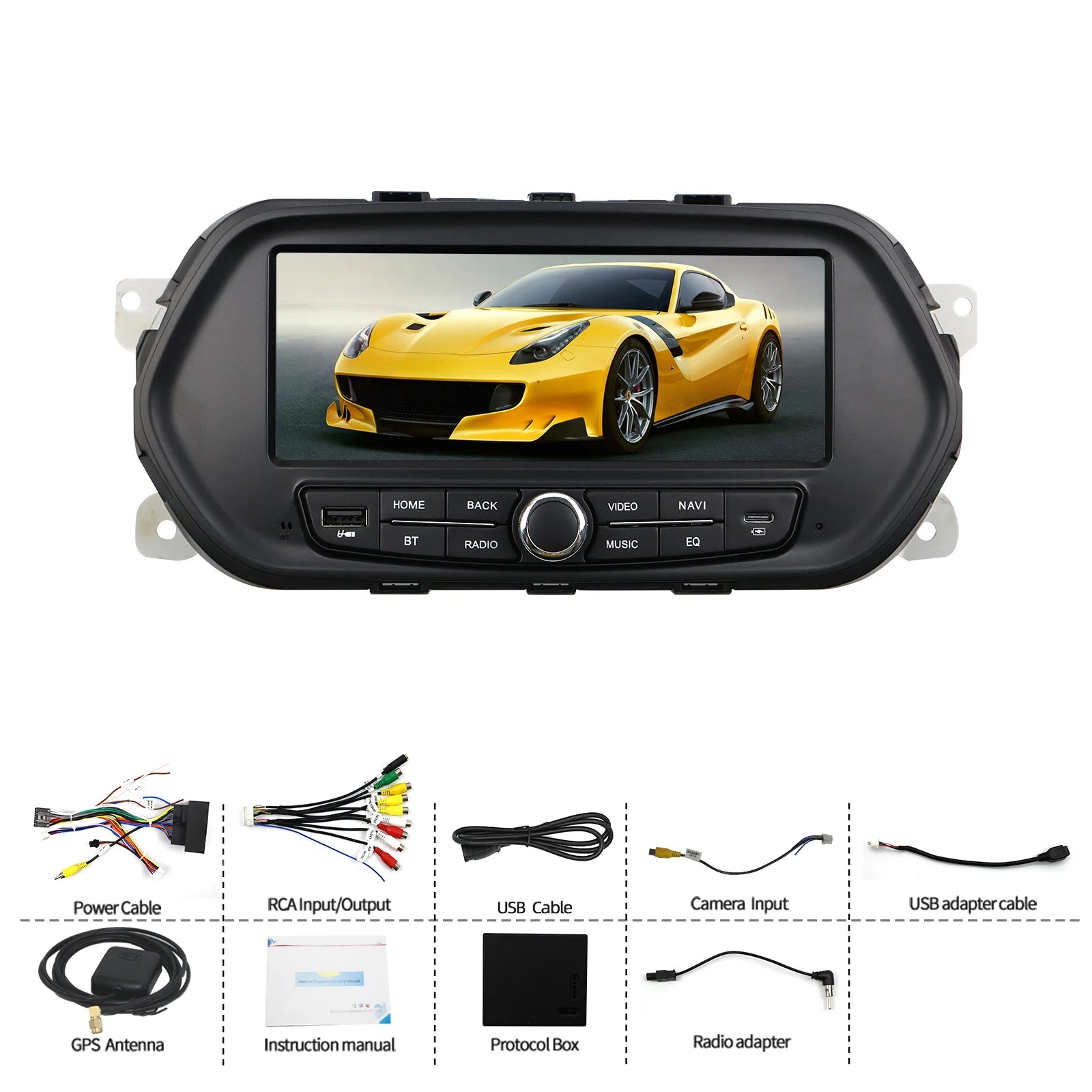 7" Android Car Radio GPS For Fiat CJD-EGEA 2015-2017 - Wireless CarPlay Android Auto Bluetooth Steering Control