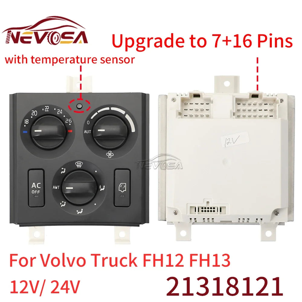 21318121 For Volvo Truck FH12 FH13 A/C Control Panel Switch with Temperature Sen for Volvo FH12 FH13 - Automotive LED Li