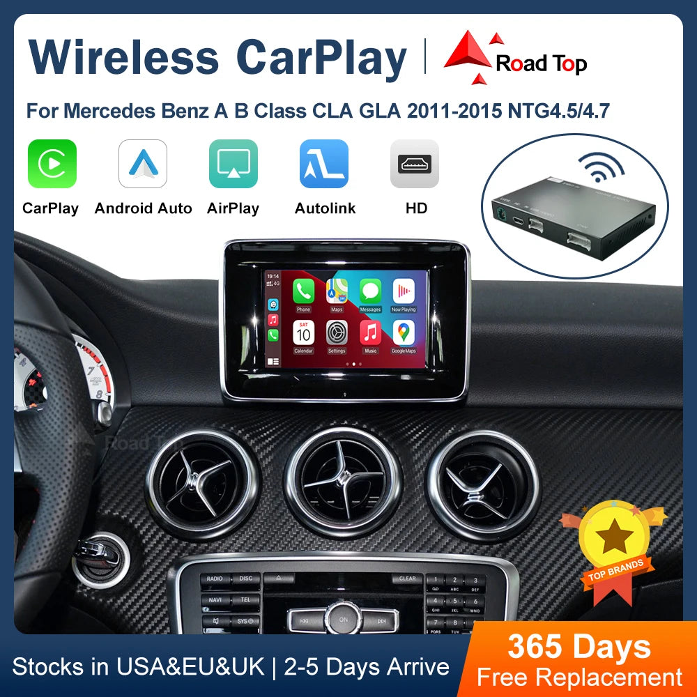 Road Top Wireless CarPlay for Mercedes Benz A B Class W176 W246 CLA GLA NTG4.5/NTG4.7/NTG5 | AUTOKITSHOP
