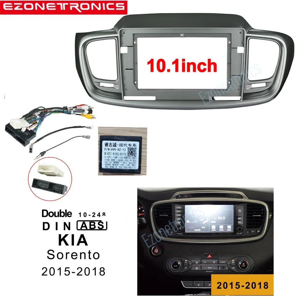 10.1 Inch Car Fascia For KIA Sorento 2015-2018 In-dash Installation Trim Refitting Facia A