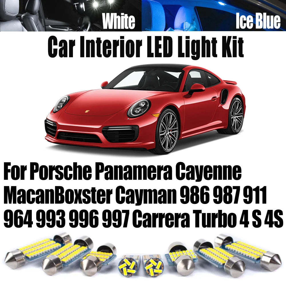 LED Interior Light Kit for Porsche Panamera Cayenne Macan Boxster Cayman 986 987 911 964 993 996 997 Carrera Turbo 4 ...
