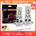 S&D H7 LED Headlight 30000LM 100W Car Headlight Bulb Super Bright 6000K White CANBUS Plug