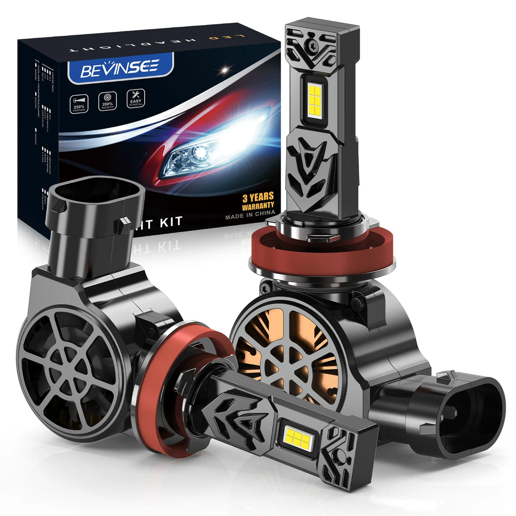 BEVINSEE H11 H8 H9 LED Fog Lamp H7 LED Headlight Bulbs CANBUS No Error High Power 100W 200