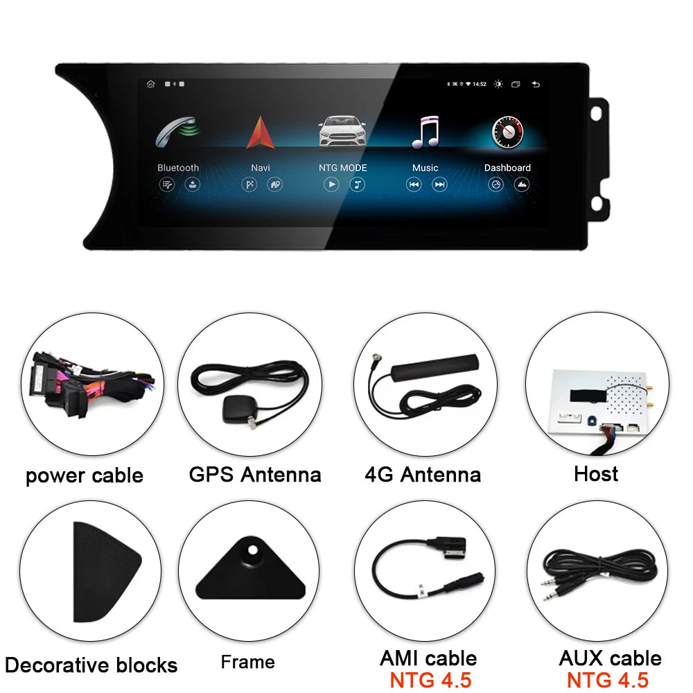 8.8inch Android 14 Car Multimedia Radio Player For Mercedes Benz C Class 11-15 W204 S204 W