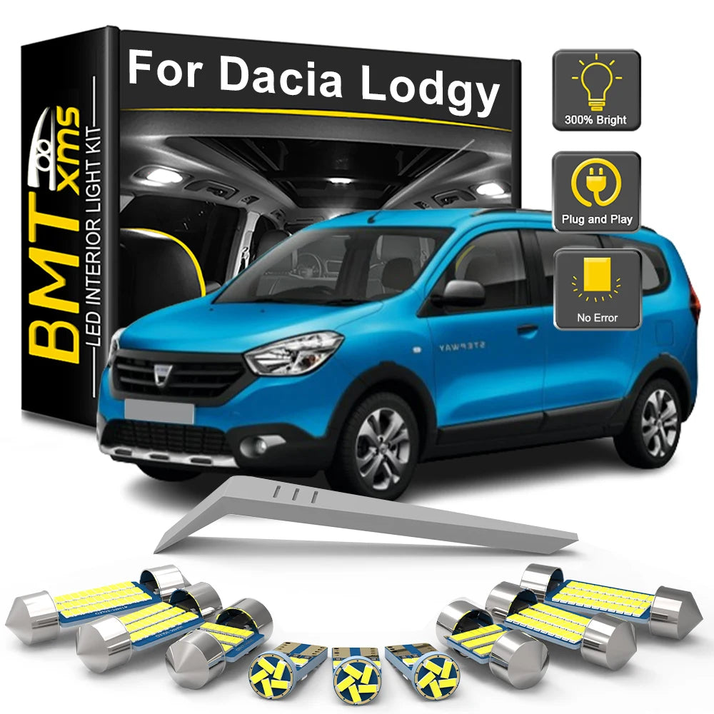 11-Piece LED Interior Light Kit for Dacia Lodgy - Canbus Error-Free Bulbs | AUTOKITSHOP