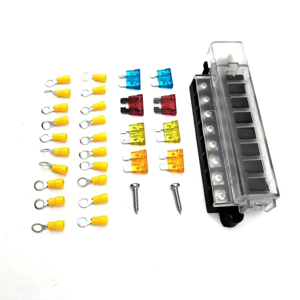 8 Way Automobile Fuse Box Blade Fuses Terminal Kit For 32V Car Truck Boat Marine