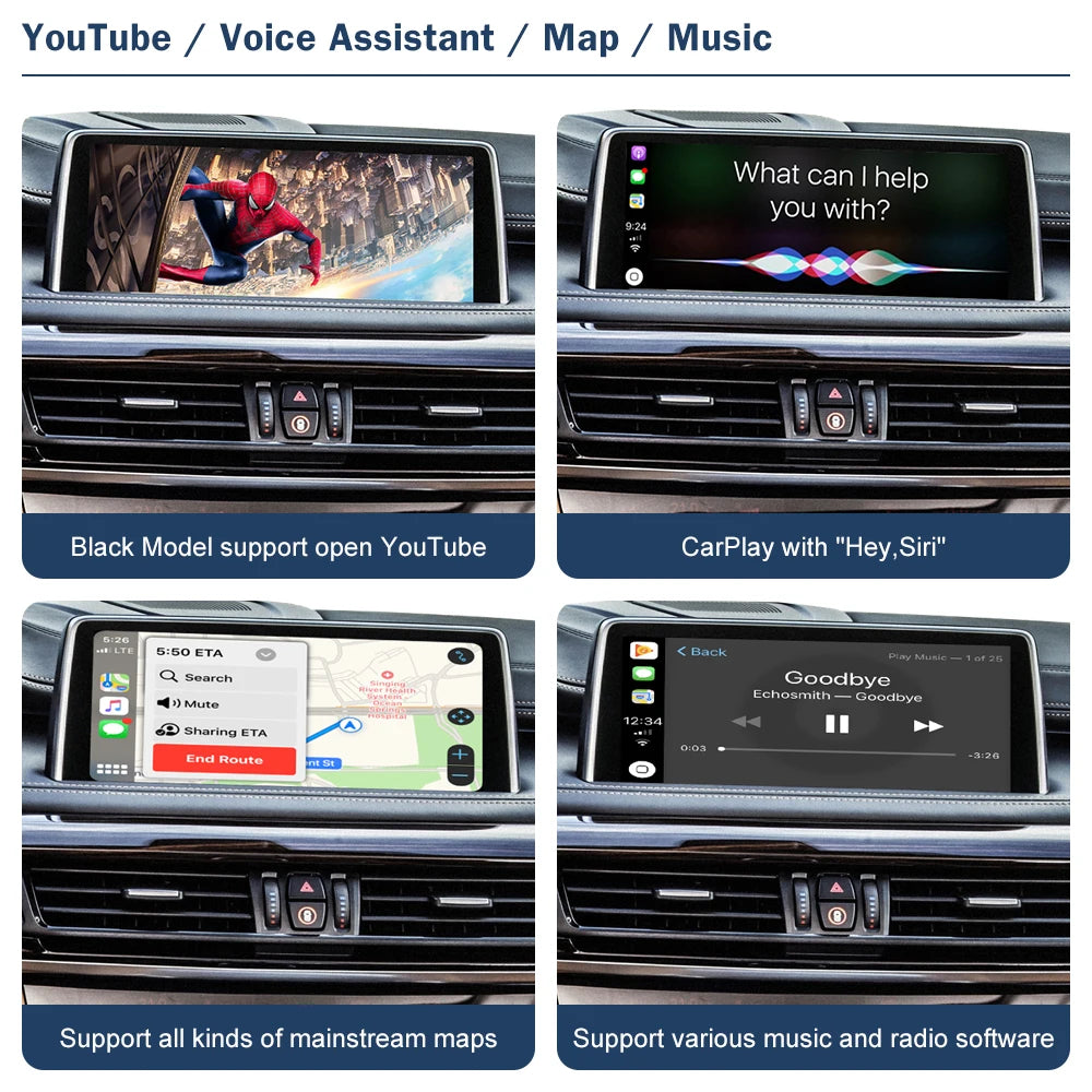 Road Top Wireless CarPlay Android Auto for BMW NBT EVO X5 F15 X6 F16 2014-2020 X1 F48 2016 | AUTOKITSHOP