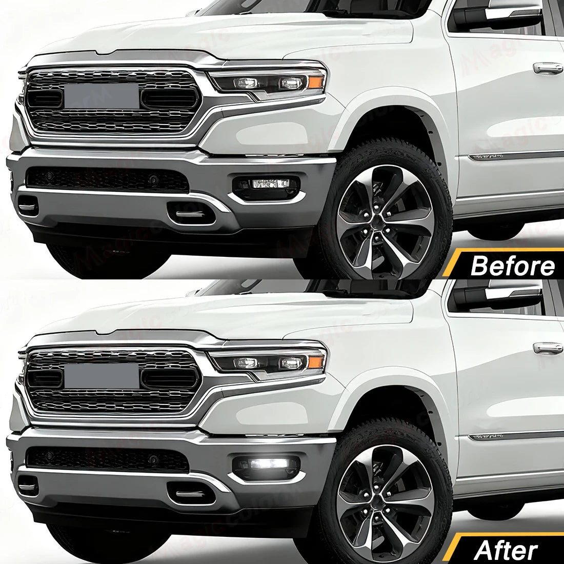 DLAA For Dodge Ram 1500 2019 2020 2021 2022 2023 2024 LED Car Fog Lamps Front Bumper Headl | AUTOKITSHOP