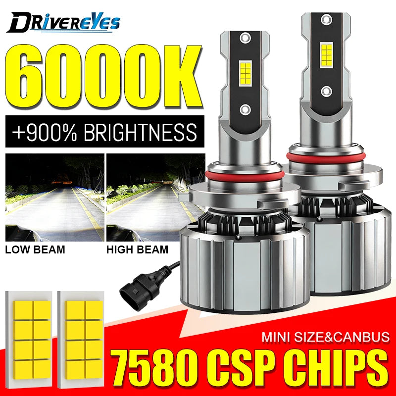 H7 LED Headlight Canbus H4 H1 H8 H9 H11 9005 HB3 9006 HB4 9012 HIR2 16PCS 7850 CSP Chip Tu