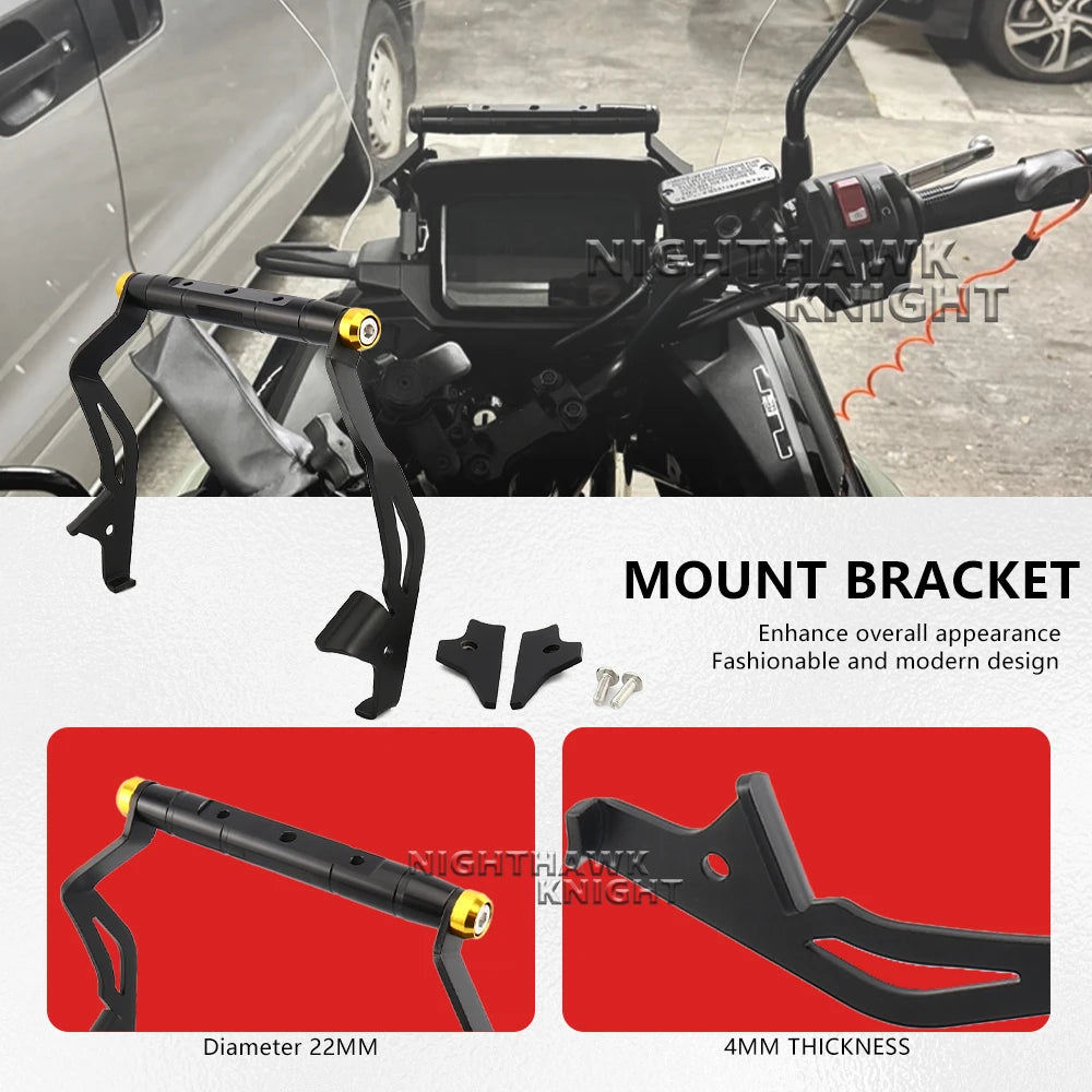 Motorcycle Aluminium Navigation Bracket Extension Bracket GPS Holder Modified Accessorie For HON - Automotive LED Light