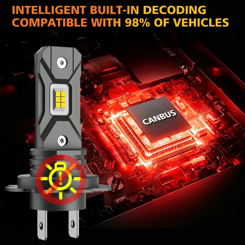CARLitek 2Pcs 12V H7 LED Headlight Bulb Canbus Error Free 6000K High Power Best H7 LED 360