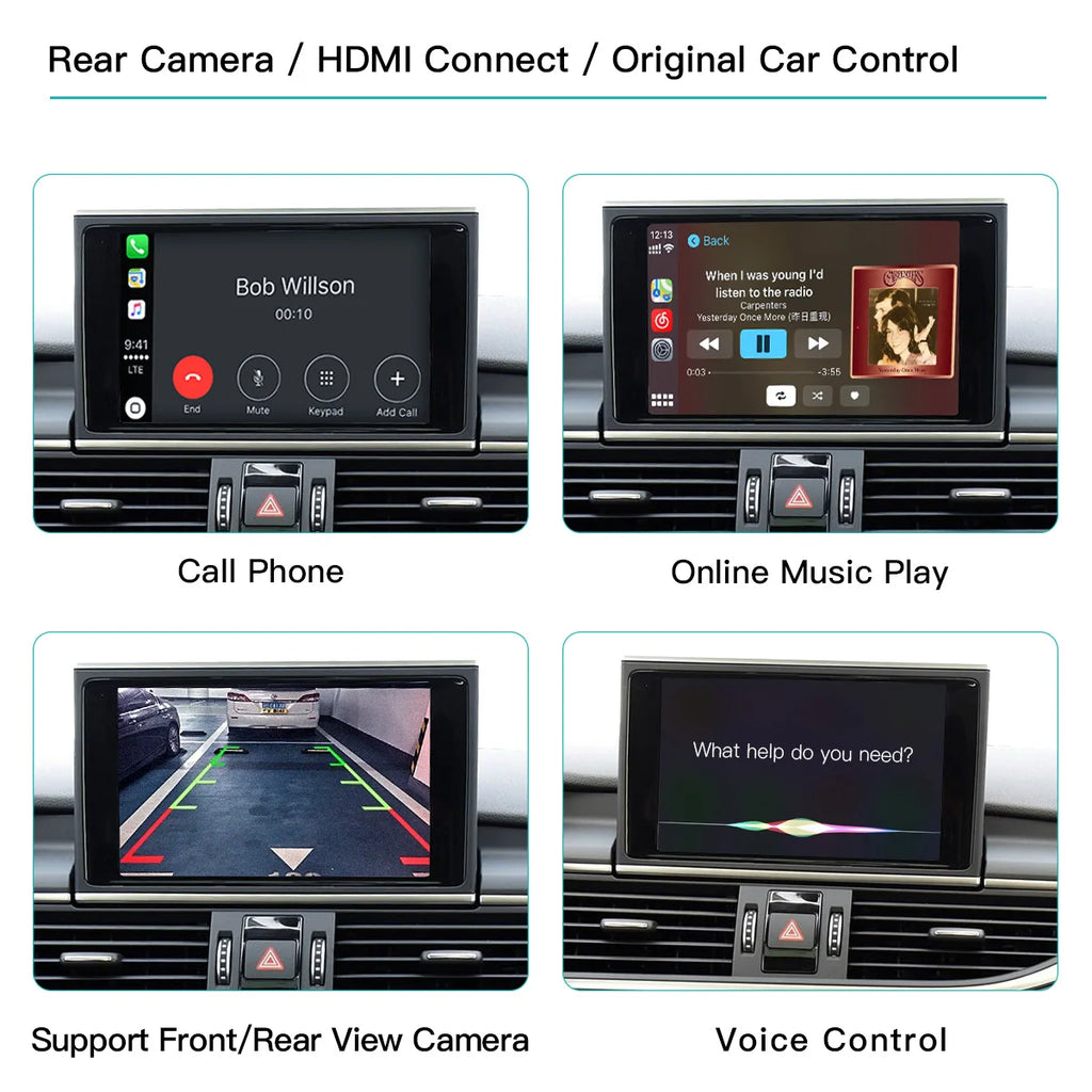 AUTOABC Wireless CarPlay Android Auto Interface for Audi A3 A4 A5 Q2 Q7 Q5L 8V with Mirror