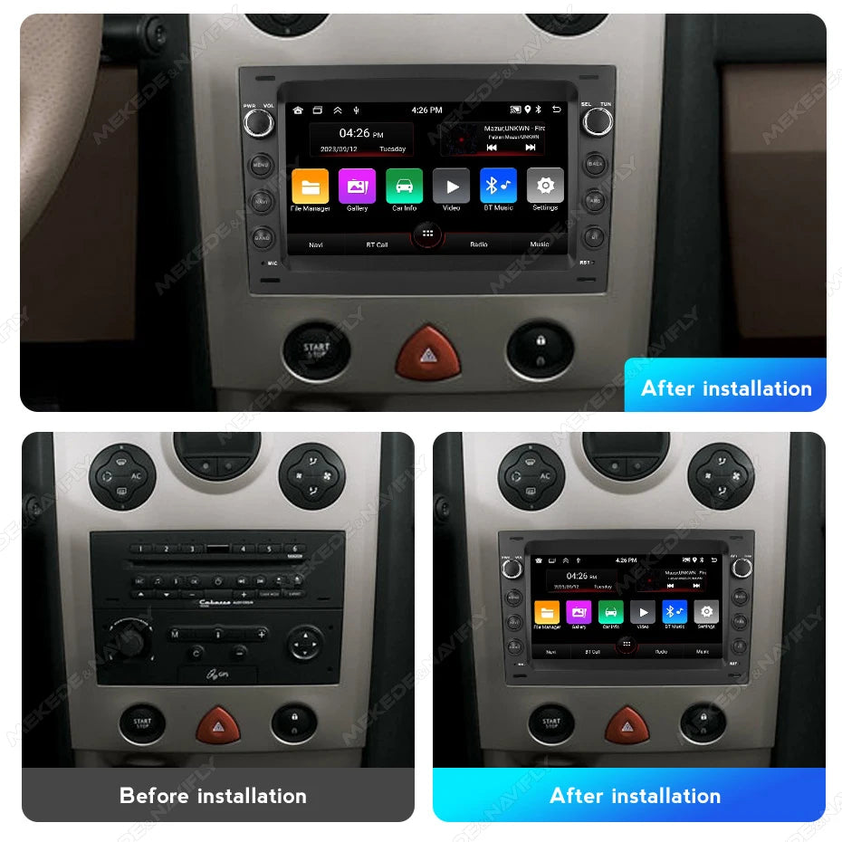 For Renault Megane 2 II 2003-2009 Android 15 IPS Screen Car Radio Carplay GPS BT Central M