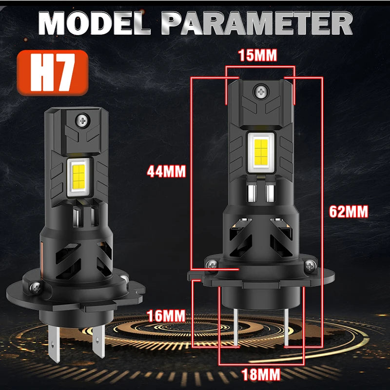 H7 LED Light CANbus 12PCS 7035 CSP Led Headlamp Wireless Turbo 1:1 Mini Size Universal 600