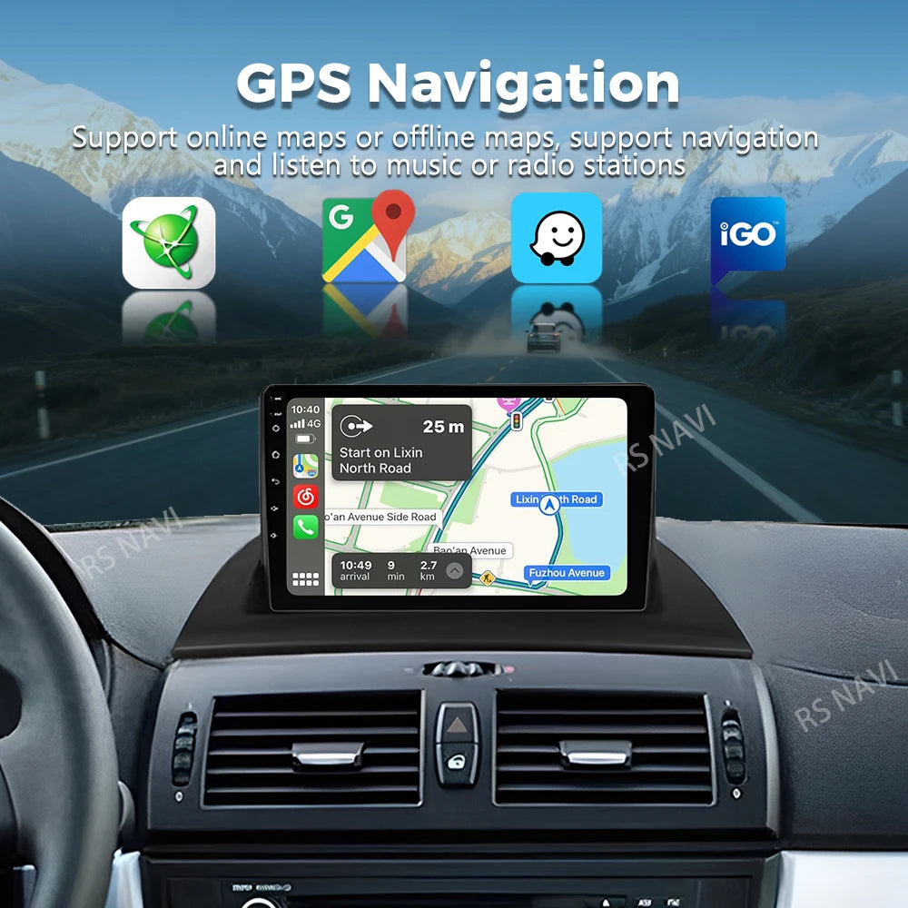 Android 16 Carplay Auto Car Radio For BMW X3 E83 2004 2005 2007 2008 2009-2012 Multimedia